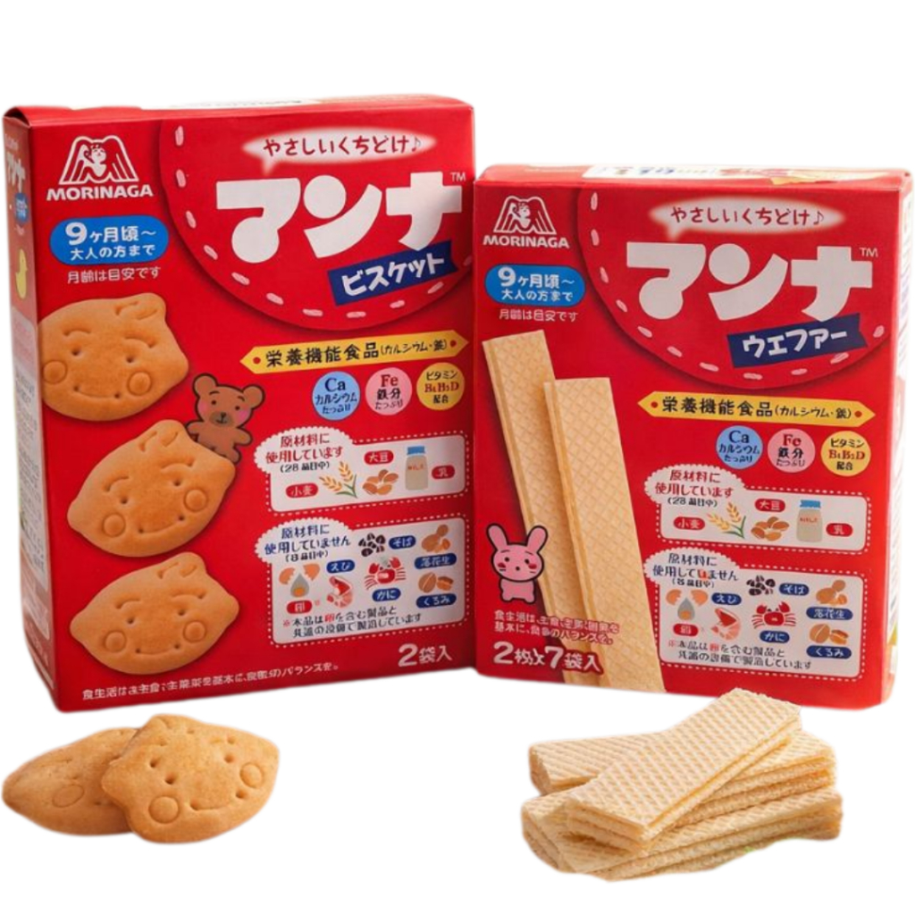 Bánh quy mặt cười, Bánh xốp Morinaga | Giàu canxi, Sắt và Vitamin D cho bé từ 9 tháng tuổi