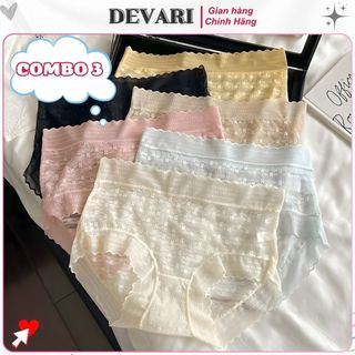 COMBO 6 Quần lót nữ ren lưới cao cấp thoáng mát viền mỏng nhẹ tôn dáng gợi cảm sexy DEVARI L5505