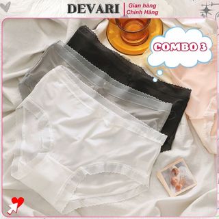 COMBO 3-5 Quần lót su lụa mềm mại thoáng mát cạp vừa tôn dáng gợi cảm đáy lót 2 lớp kháng khuẩn L369