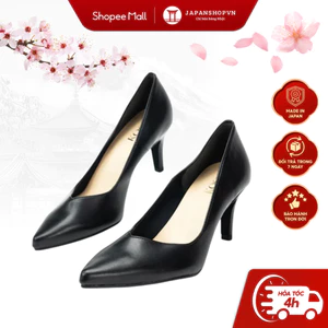 Giày da nữ KOSU mũi chữ V cao 8cm, giày công sở nữ mũi nhọn cao cấp siêu nhẹ, chống nước K-24017 Nhật