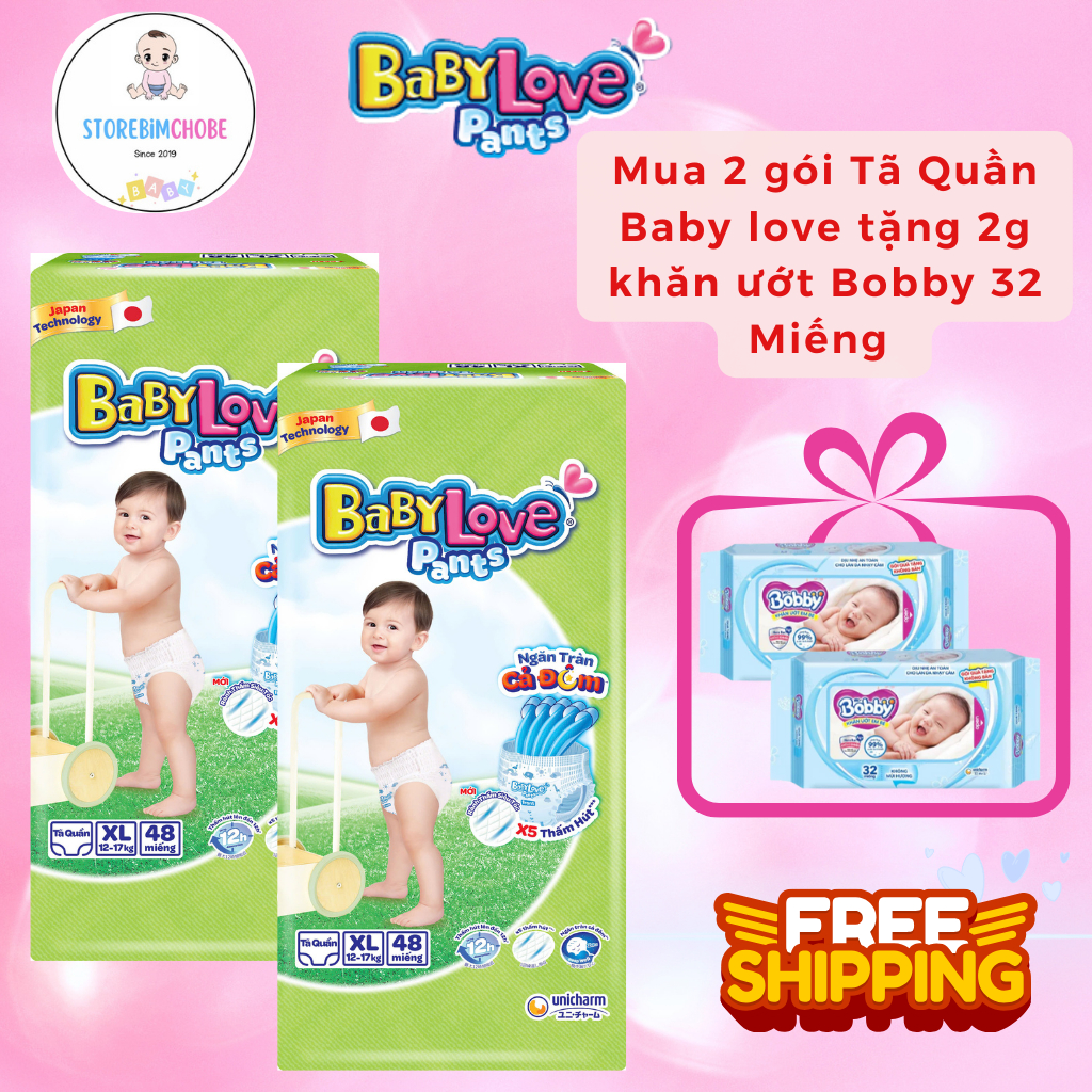 Bỉm Tã Quần BabyLove Cho Bé 6-35kg Mềm Mại Thoáng Khí, Thấm Hút Vượt Trội (Size M-5XL)
