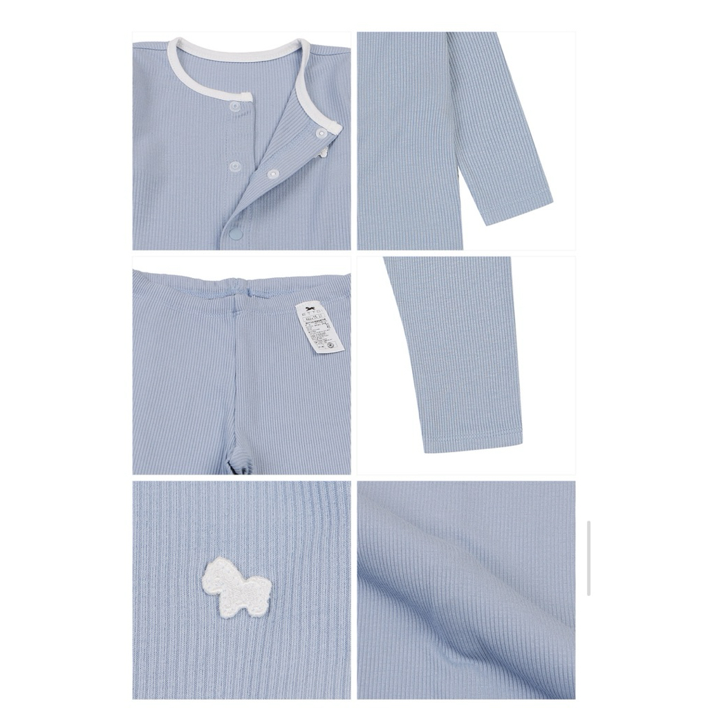 [Blue]Bộ dài tay Ettoi chất cotton Rayon mềm mỏng mát cho bé