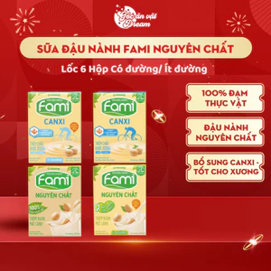 Sữa Đậu Nành Fami 100% Đạm Thực Vật, Lốc 6 Hộp Uống Liền, Sữa Dinh Dưỡng Bổ Sung Mỗi Ngày