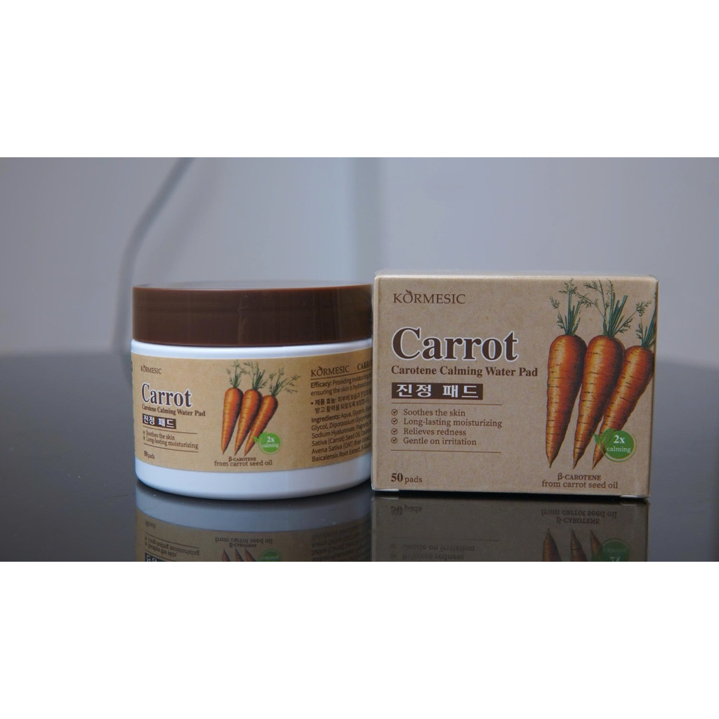 Toner Pad Dịu Da Cà Rốt KORMESIC Carrot Carotene Calming Water Pad (50 miếng)