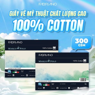 [Hỏa tốc HCM] Giấy vẽ hạng họa sĩ - Fabriano Marco Polo 100% cotton