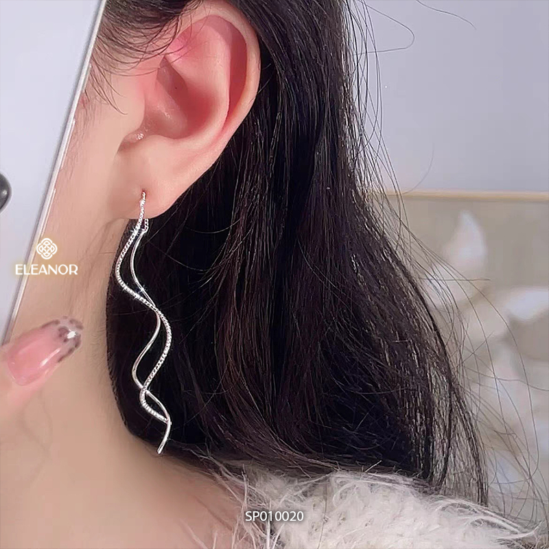 Bông tai nữ Eleanor Accessories dáng cong thả basic phụ kiện trang sức khuyên tai 10020