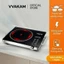 VVAKAM Bếp điện từ mini bếp hồng ngoại Đa Năng Công suất cao 3500W đơn cảm ứng Cảm ứng có đèn LED mặt kính cường lực