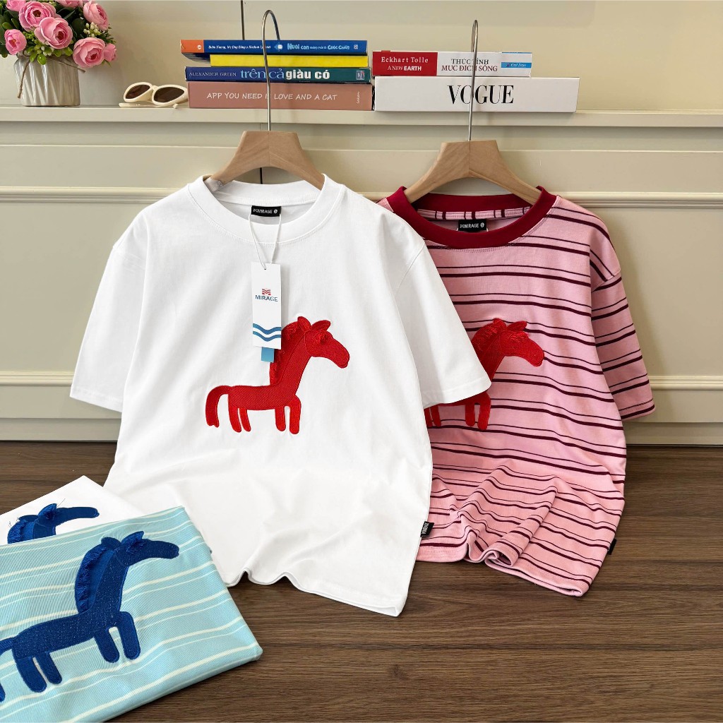 Áo Thun Mirage Ngựa Thêu Local Brand Chất 100% Cotton Mềm Mịn Thoáng Mát.