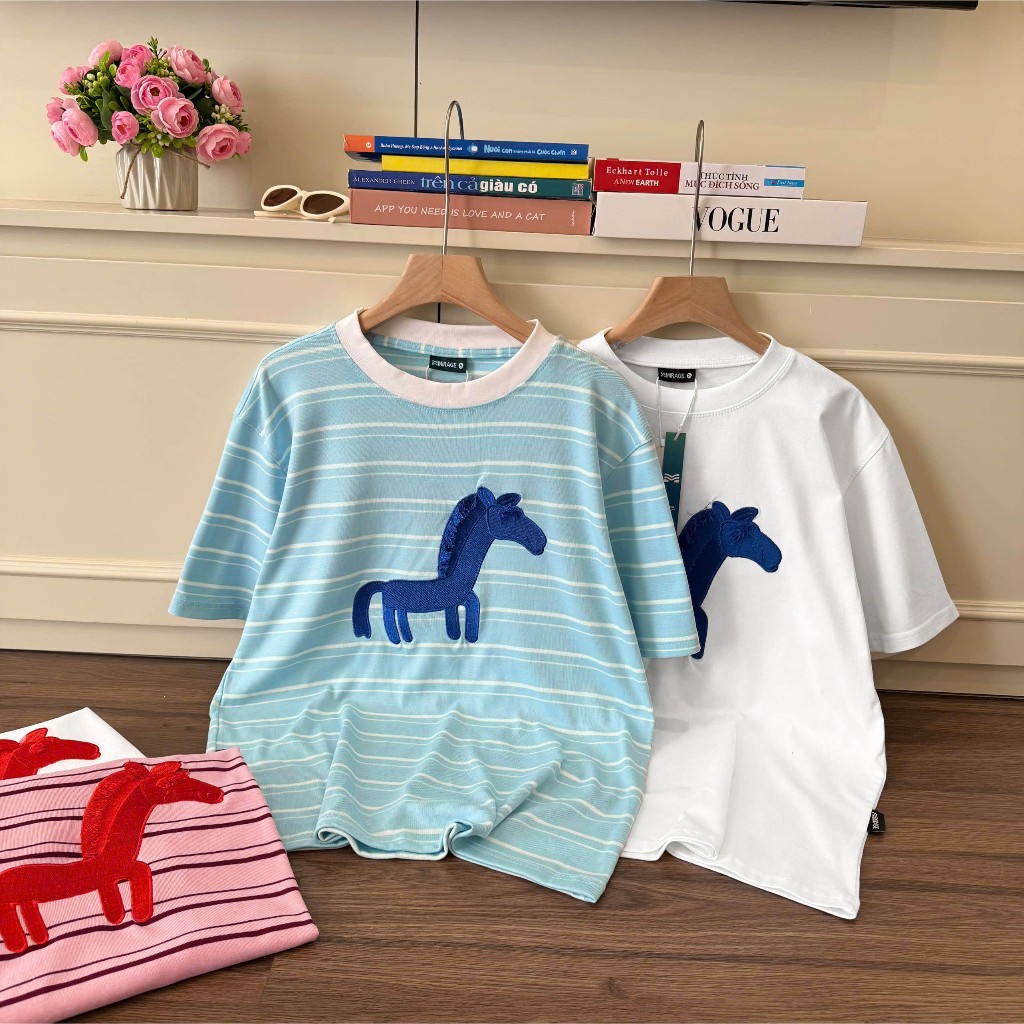 Áo Thun Mirage Ngựa Thêu Local Brand Chất 100% Cotton Mềm Mịn Thoáng Mát.