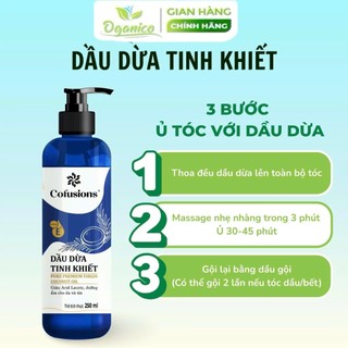 Dầu dừa Vietcoco nguyên chất hữu cơ ép lạnh mỹ phẩm, dưỡng mi, dưỡng tóc, dưỡng môi,dưỡng da chai xịt OGANICO