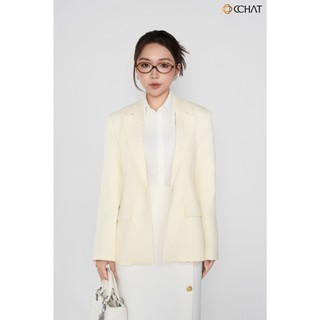 Áo Blazer Nữ 𝐂𝐂𝐇𝐀𝐓 Dáng Dài Vest Classic Cổ Ve Chất Liệu Dạ Cao Cấp 25EHS2006ST