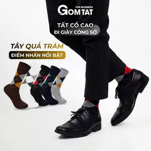 Tất nam công sở đi giày tây GOMTAT mẫu quả trám, chất liệu cotton cao cấp, hút ẩm thoáng khí - LUX-QUATRAM-1DOI