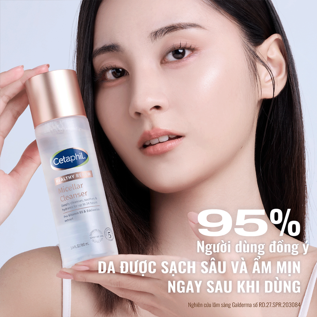 Nước tẩy trang chống lão hóa chuyên sâu cho da nhạy cảm CETAPHIL HEALTHY RENEW MICELLAR CLEANSER WATER 160ML