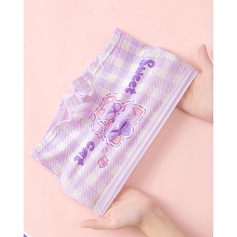 [Peinn] Combo 4 quần chíp đùi cho bé gái họa tiết Ice Cream Cotton dễ thương, quần lót tam giác mềm mịn thoáng khí