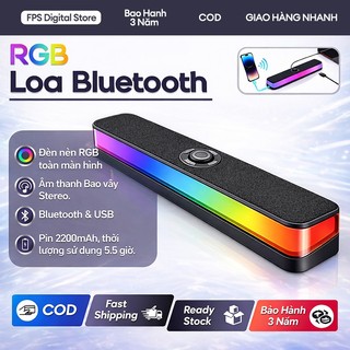 Loa Bluetooth RGB Máy Tính Gaming Để Bàn Âm Thanh Chất Lượng, Bass Mạnh, Đèn RGB Nhạy Theo Nhạc, Pin 4-8 Giờ