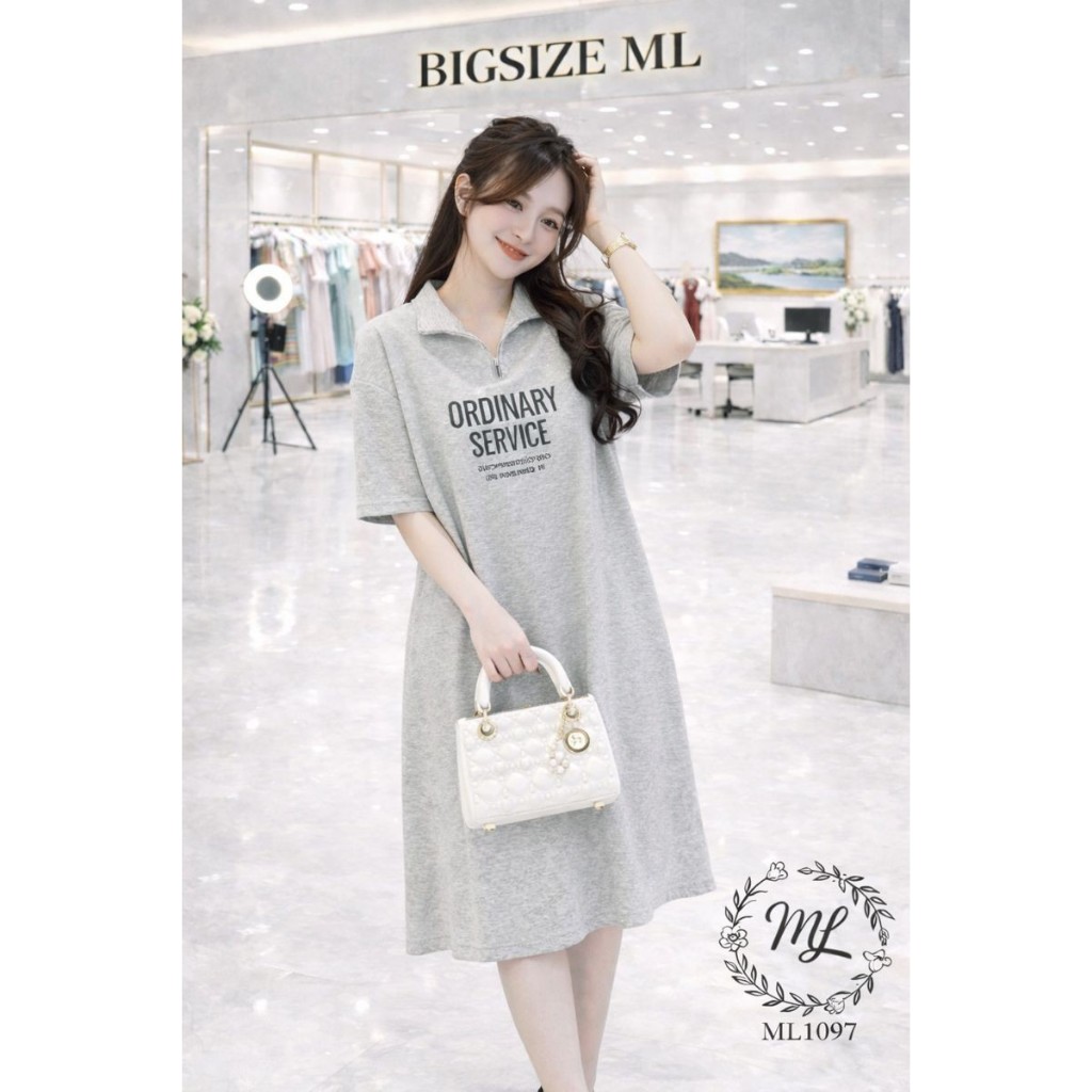 ĐẦM ML1097 – ĐẦM BIGSIZE SUÔNG CỔ KÉO KHÓA NĂNG ĐỘNG 55–90KG 👗