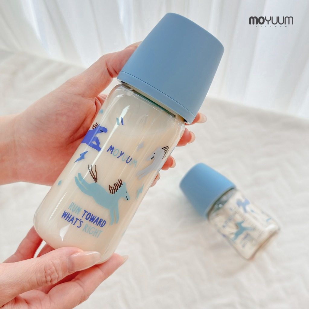 Bình sữa PPSU Moyuum - Mẫu Ngựa xanh - Thế hệ 3 - 170/270ml