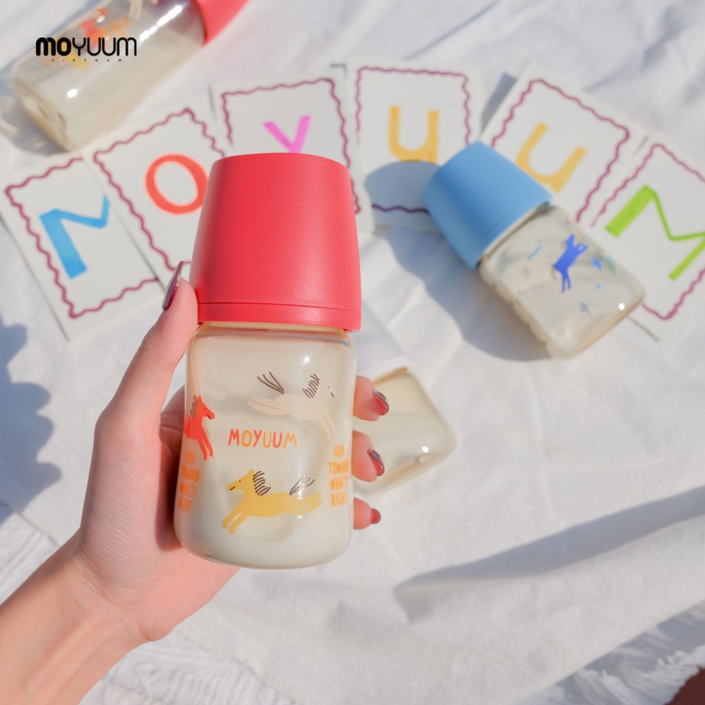 Bình sữa PPSU Moyuum - Mẫu Ngựa đỏ - Thế hệ 3 - 170ml/270ml