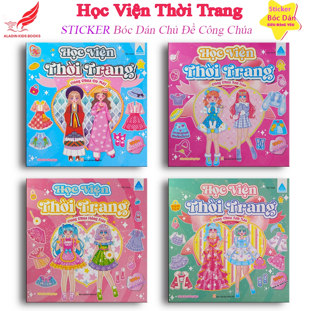 Sách- Sticker Bóc Dán Học Viện Thời Trang – Chủ Đề Công Chúa | Sách Dán Sticker Cho Bé