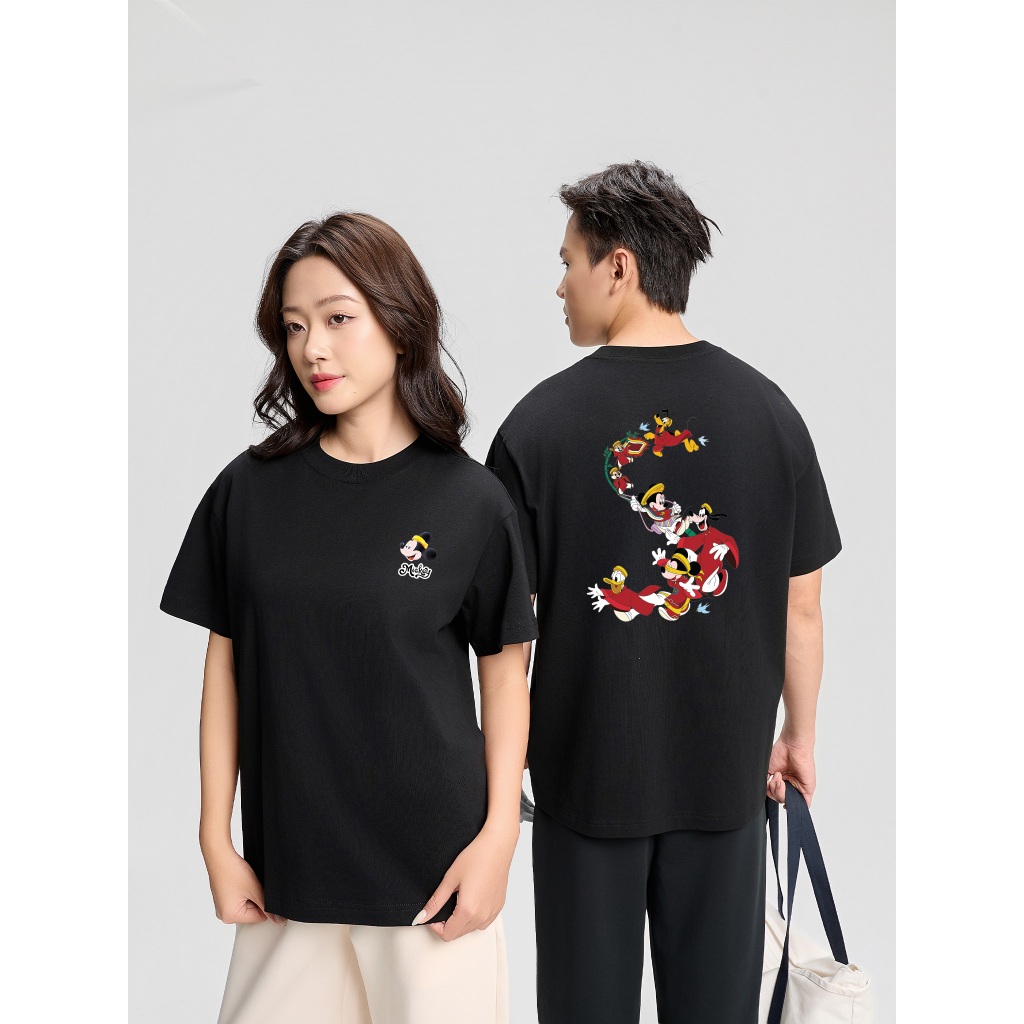 [MUA 4 GIẢM 20%][BST 2026]Áo thun nam nữ cotton 100% 220gsm IN Mickey Vui Xuân Áo đôi Coolmate