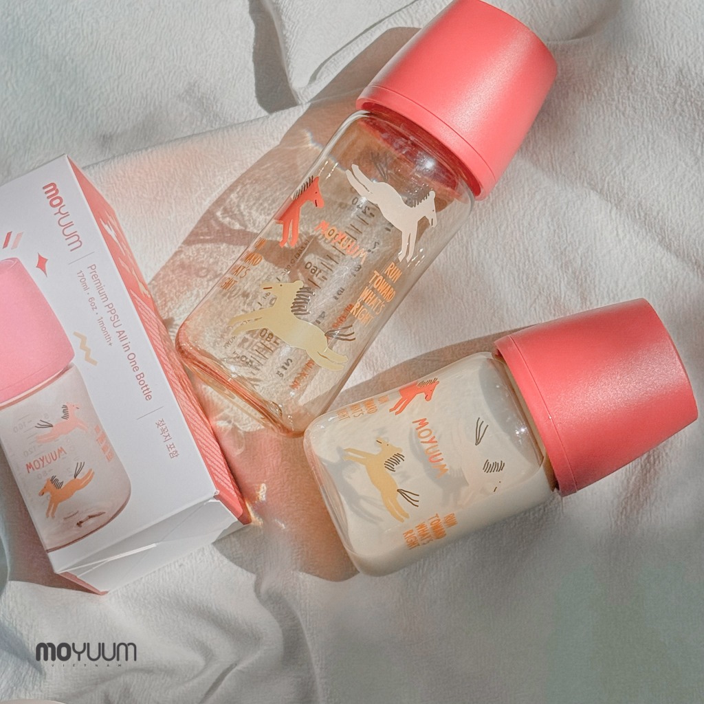 Bình sữa PPSU Moyuum - Mẫu Ngựa đỏ - Thế hệ 3 - 170ml/270ml