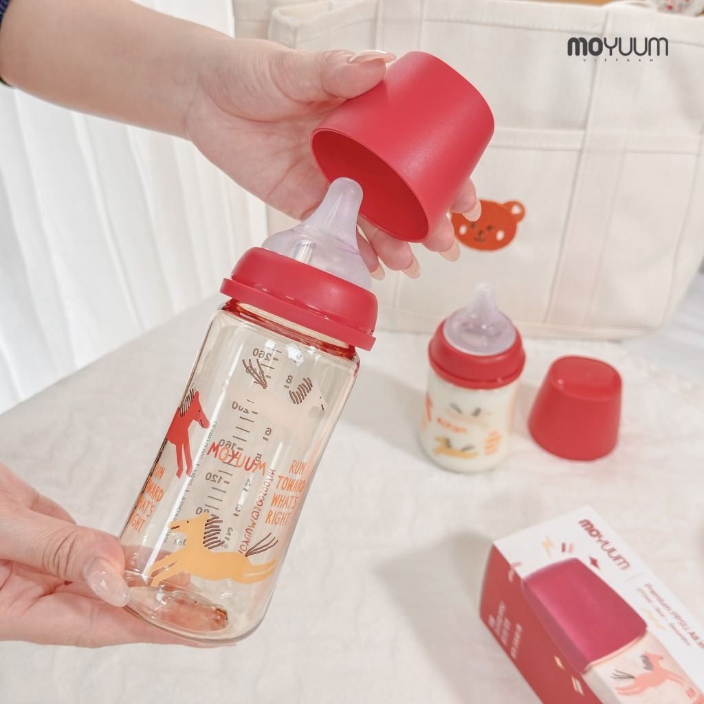 Bình sữa PPSU Moyuum - Mẫu Ngựa đỏ - Thế hệ 3 - 170ml/270ml