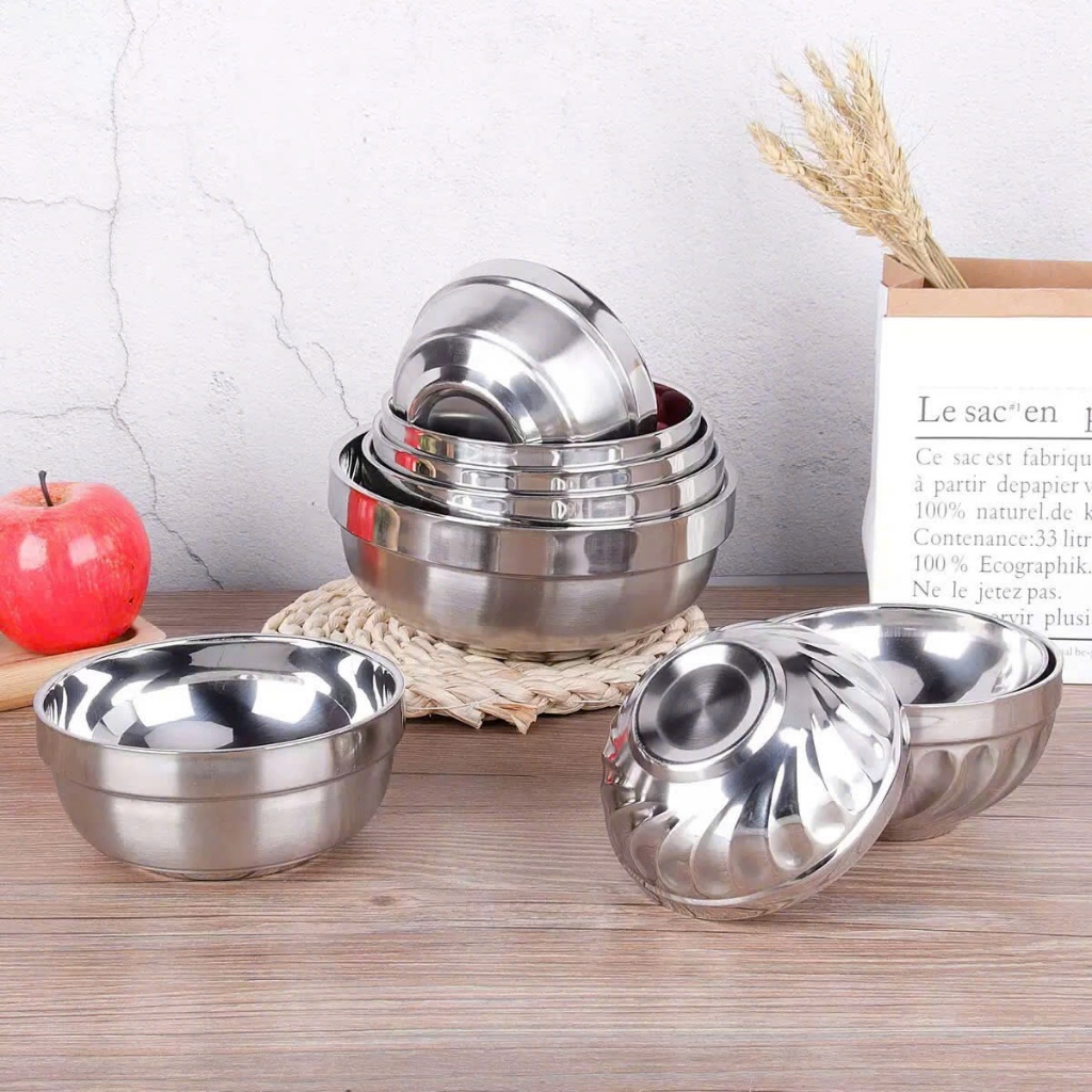 Tô chén bát inox 304 kiểu Hàn Tô Inox Xoắn Inox 2 Lớp Cách Nhiệt ...