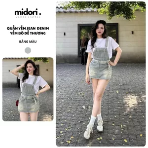 Quần Yếm Denim Lưng Cao, quần yếm Phong Cách Thời Trang siêu sang chảnh siêu dễ thương MS28