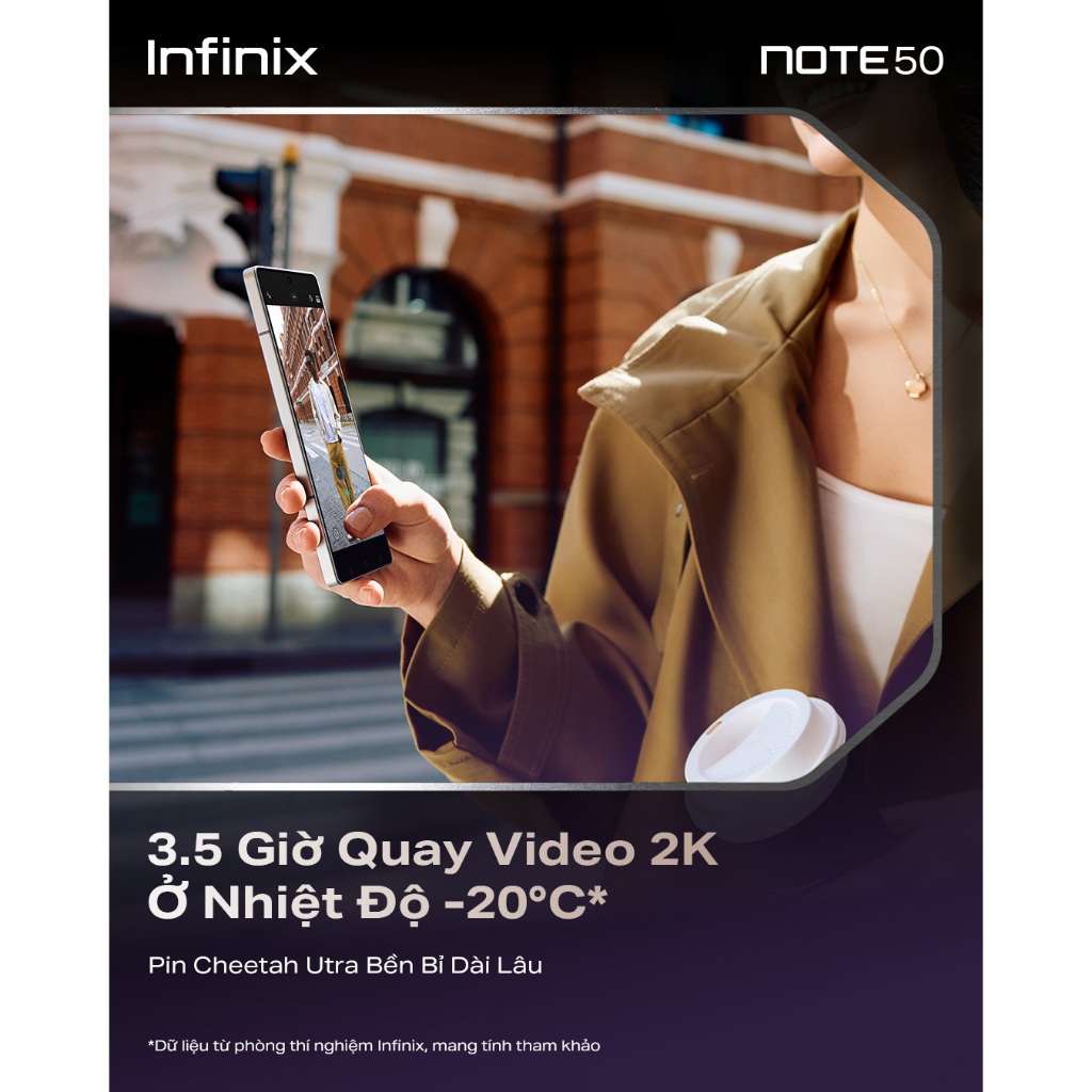 Điện thoại Infinix NOTE 50 (8GB/256GB) | AMOLED 144Hz | Camera AI 50MP | Loa Kép | Sạc 45W | BH 12T