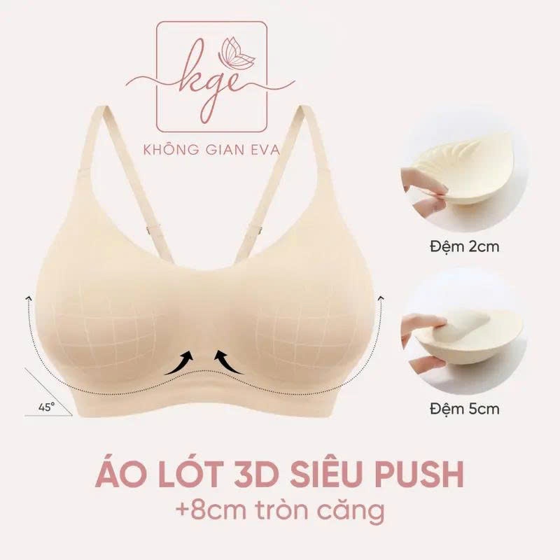 Áo Lót Su Đúc Không Gọng Nâng Ngực 5cm Siêu Đẩy Tạo Khe Tặng Kèm Mút Mỏng Mặc Áo Dài A27