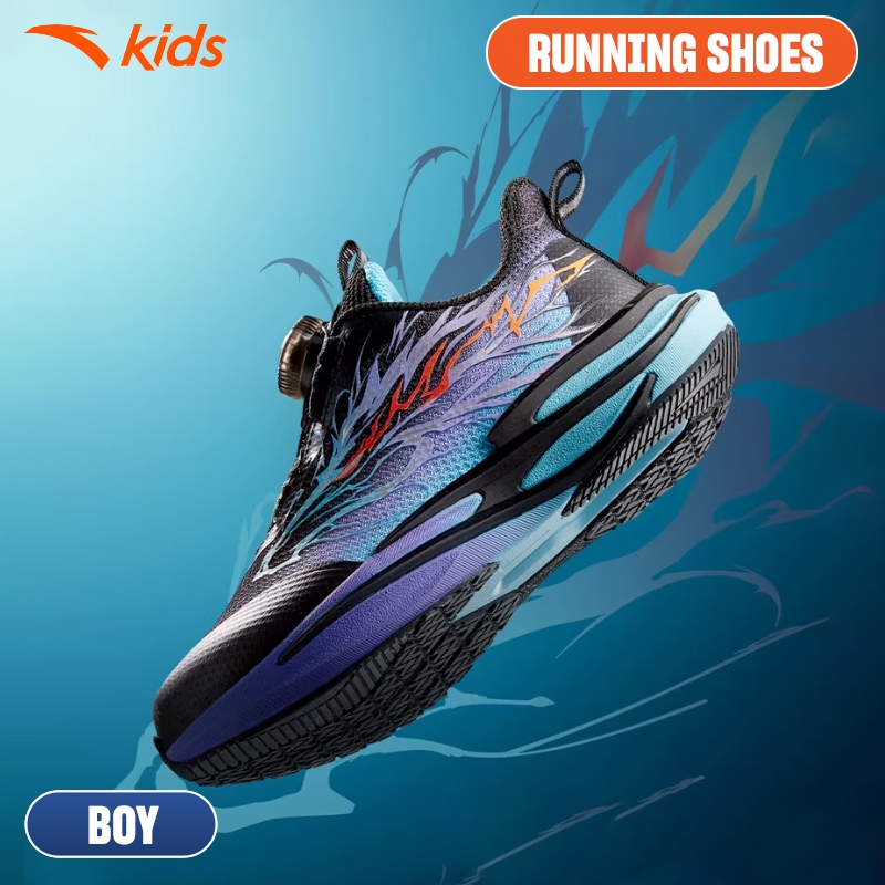ANTA Kids Red Flame 6.0 Giày Chạy Thể Thao Bé Trai Đế Êm Nhẹ, Chạy Nhảy Vận Động Thoải Mái, Khóa Xoay Tiện Lợi 3126A9902