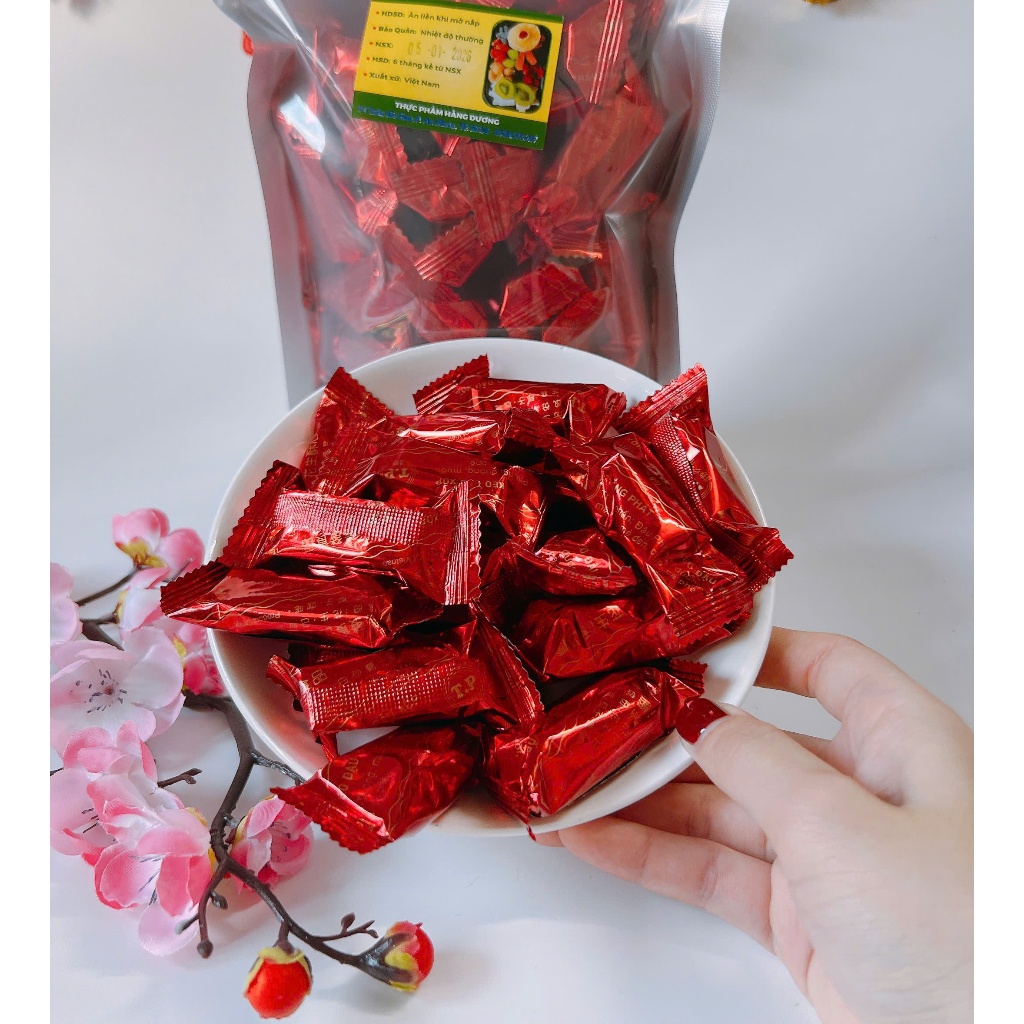 500g Kẹo Đậu Phộng Bơ, Gói đỏ _Nhiều Đậu, Mè_ăn vặt, food, ngon