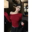 Áo Thun Trễ Vai Dài Tay RANSHI Ôm Body Tôn Dáng Sexy Dễ Phối Đồ Chất Cotton Mềm Mát - RA351