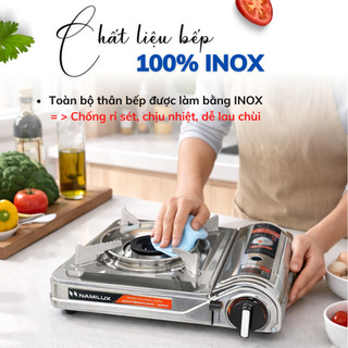 Bếp Gas Mini Du Lịch NaMilux NH-P3320AS/MLN-232SS│Ngắt Gas 2S - Giải Pháp Chống Nổ Lon Gas│Công Suất 2.6 Kw│Chính Hãng