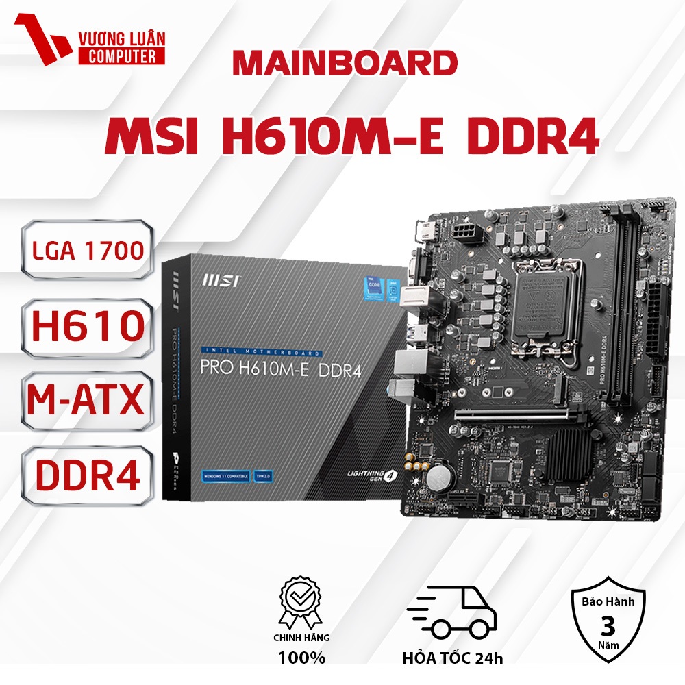 Mainboard MSI PRO H610M-E DDR4 Bo mạch chủ Chính Hãng