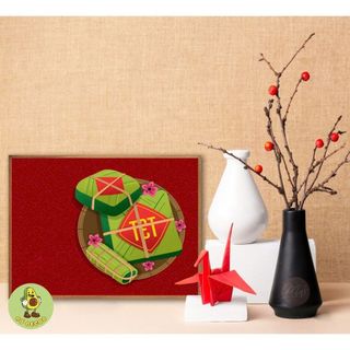 Tranh Canvas Treo Tường Chủ Đề Ngày Tết, Bánh Trưng, Pháo Tết, Cây Quất BH219 - Đồ Decor Tết Cho Quán Nước, Nhà Hàng