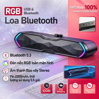 FPS RGB Loa Thanh Soundbar Bluetooth Công Suất 10W Bass Trầm Mạnh Mẽ - Hỗ Trợ USB