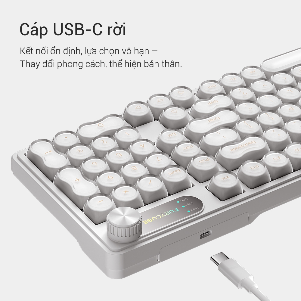 Bàn Phím Có Dây FURYCUBE IP98, LED RGB Keyboard, Gõ Êm Chống Ồn Cho Win/ MacOS, Văn Phòng Có / Game | BigBuy360 - bigbuy360.vn