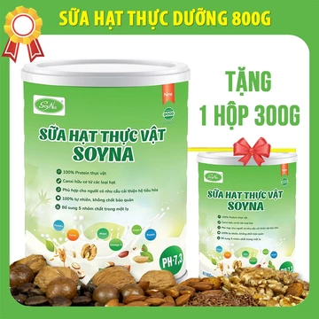 Sữa Hạt Thực Dưỡng SoyNa 800g (MẪU MỚI 2026) chính hãng tặng kèm 1 hộp Sữa Hạt 300g