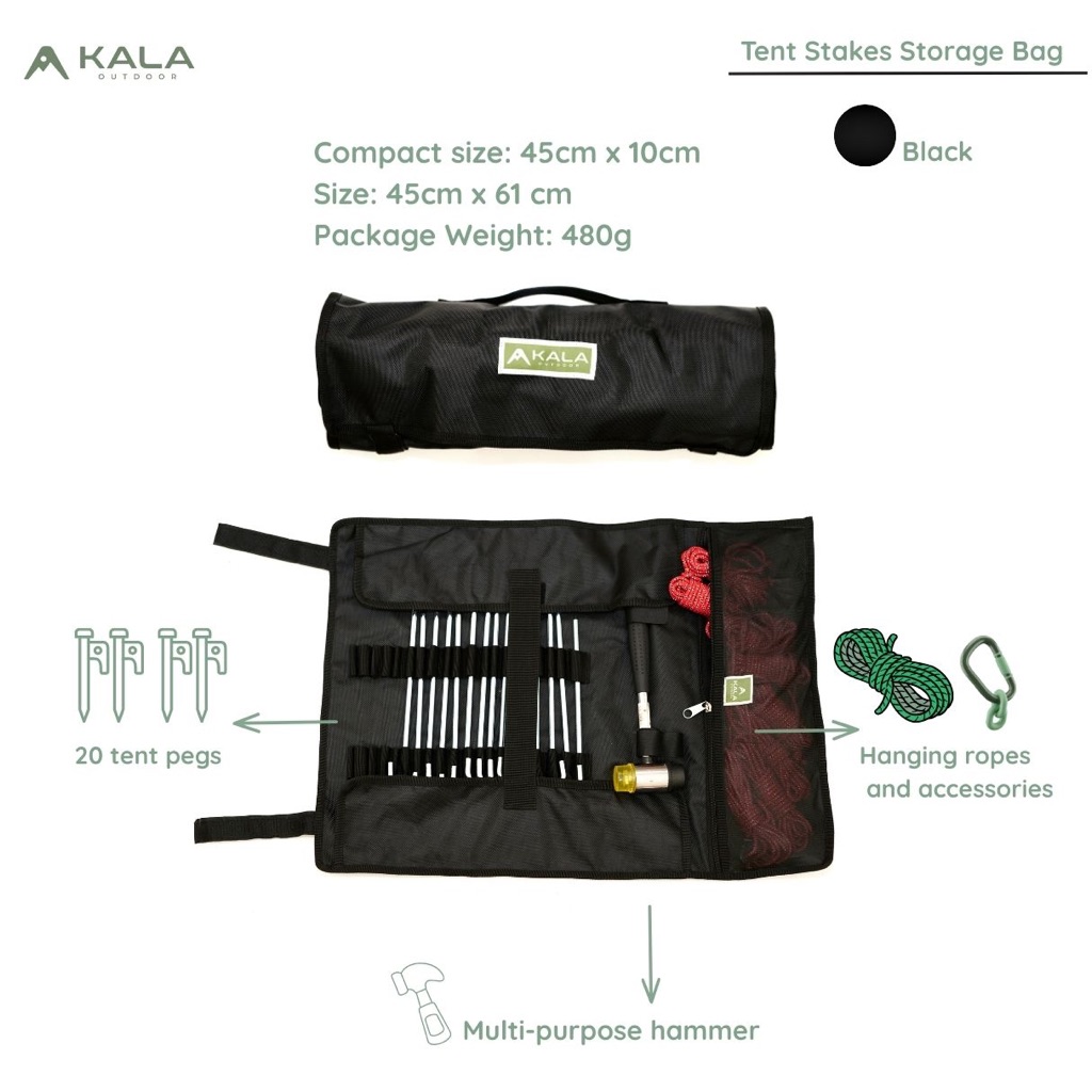 Túi Kala đựng cọc dây phụ kiện cắm trại/ Tent Stakes Storage Bag’s Kala Outdoor