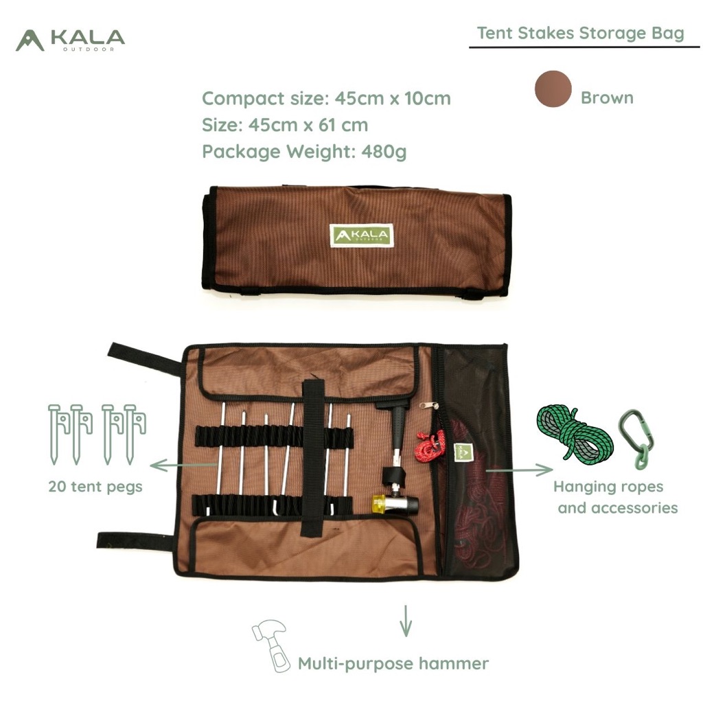 Túi Kala đựng cọc dây phụ kiện cắm trại/ Tent Stakes Storage Bag’s Kala Outdoor