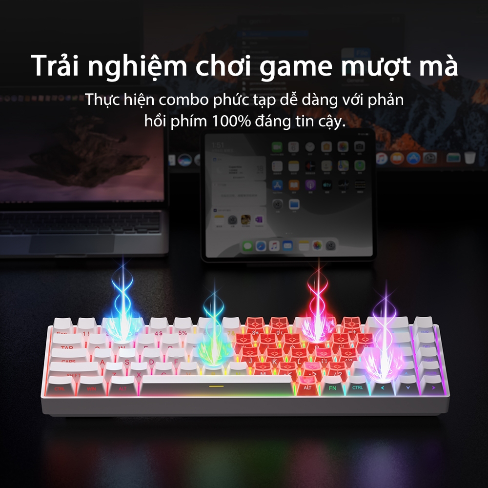 Bàn Phím Cơ 68 Phím ZIFRIEND TK68, Hot-Swap, LED RGB, Êm Tay, Gọn Gàng, Văn Phòng & Game | BigBuy360 - bigbuy360.vn