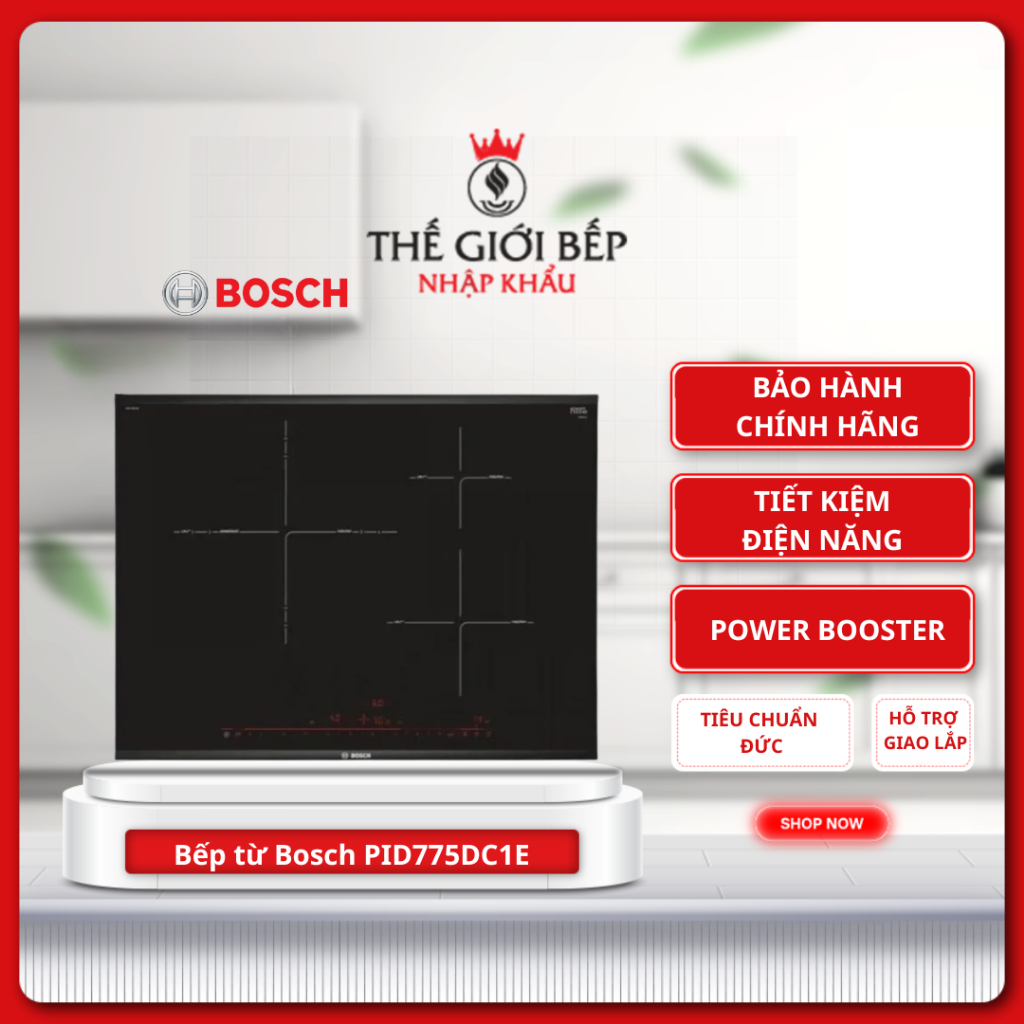 Bếp Từ 3 Vùng Nấu Lắp Âm Bosch PID775DC1E Serie 8, Mặt Kính Schott Ceran, 7400W