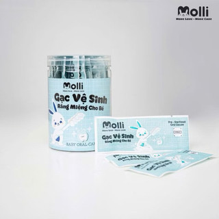 Hộp 30 que gạc tưa lưỡi cho bé Molli tiệt trung an toàn
