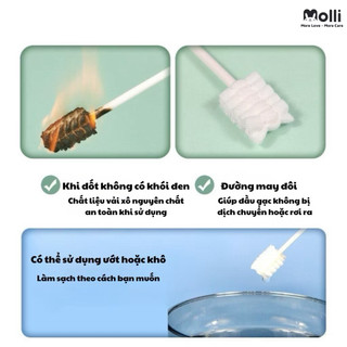 Hộp 30 que gạc tưa lưỡi cho bé Molli tiệt trung an toàn