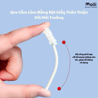 Hộp 30 que gạc tưa lưỡi cho bé Molli tiệt trung an toàn