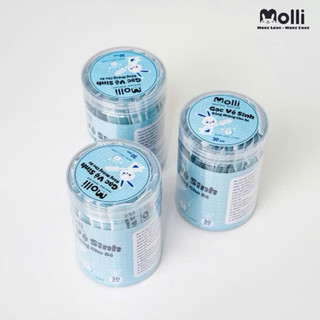 Hộp 30 que gạc tưa lưỡi cho bé Molli tiệt trung an toàn