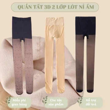 Quần tất lót nỉ 130g, Quần Tất Da Chân 3D Quần Tất 2 Lớp Lót Nỉ Lông Siêu Ấm Che Mọi Khuyết Điểm