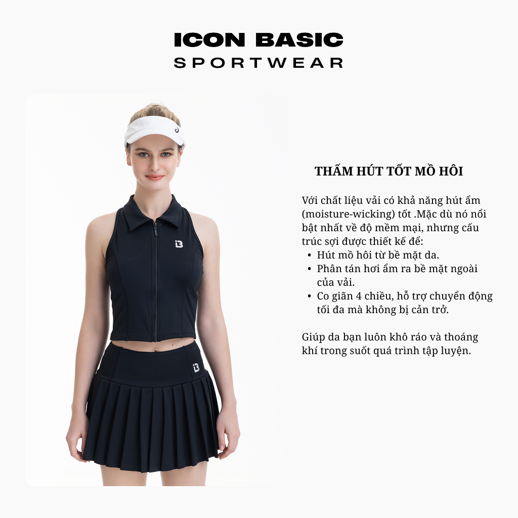 RACER TOP áo ba lỗ kéo khóa thể thao năng động - ICON BASIC Sportwear