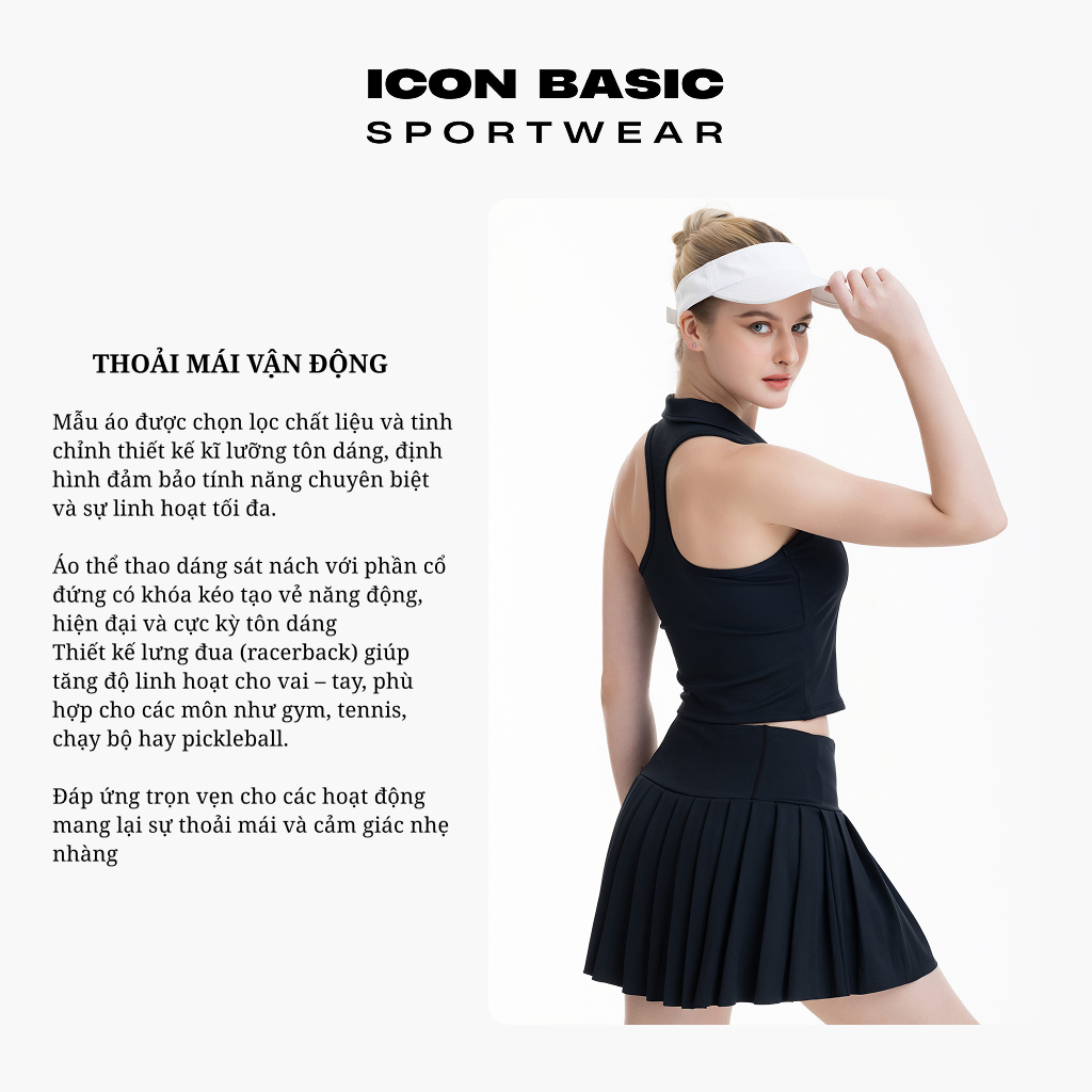 RACER TOP áo ba lỗ kéo khóa thể thao năng động - ICON BASIC Sportwear